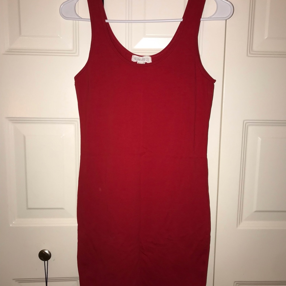 Forever 21 bodycon red tank dress size small